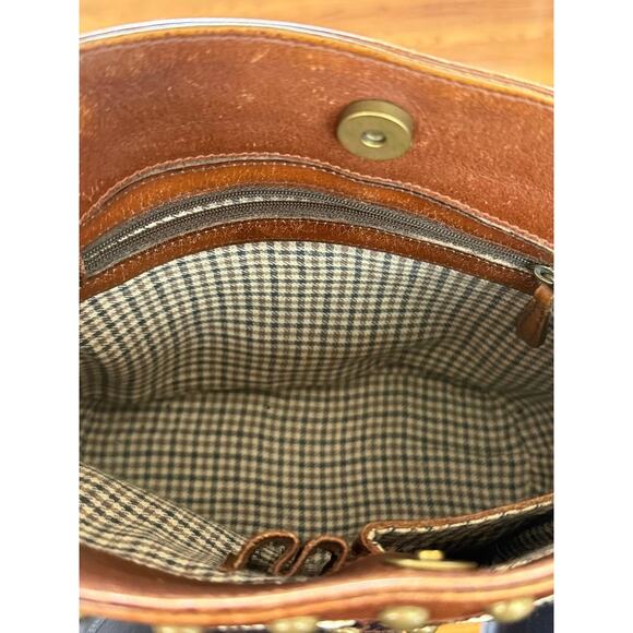 Vtg Scully Brown Tooled Beaded Leather Shoulder Bucket Bag Purse Western Boho - Picture 8 of 11